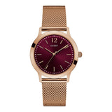  | Guess Exchange Rose Gold Mesh Bracelet Purple Dial Quartz Watch for Gents - W0921G5 | Watches | Guess | OneHub