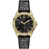  | Guess Swirl Black Silicone Strap Black Dial Quartz Watch for Ladies - W1096L3 | Watches | Guess | OneHub