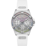 Guess Frontier White Silicone Strap Multi-tone Dial Chronograph Quartz Watch for Ladies - GW0045L1