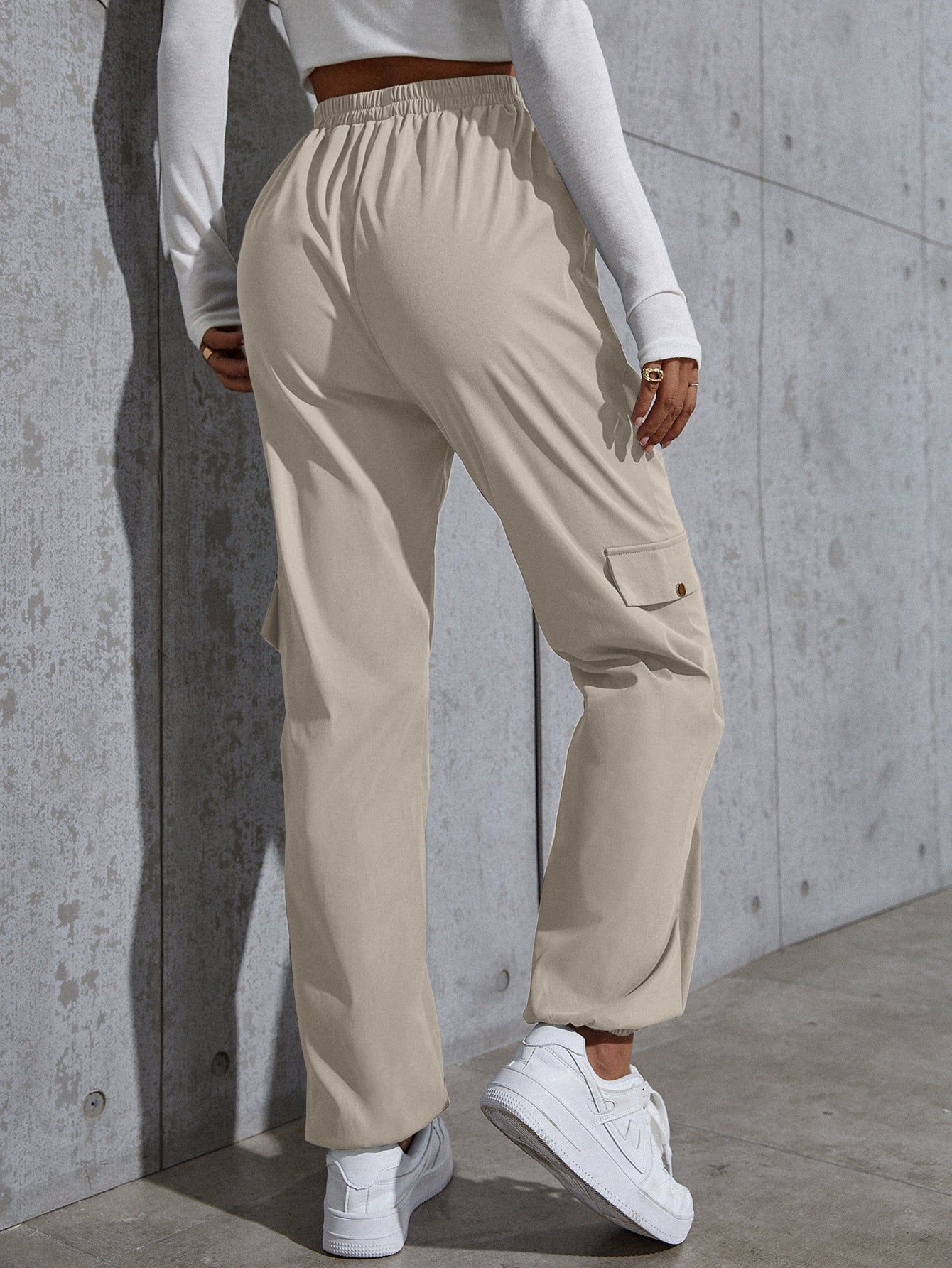  | SHEIN Knot Waist Flap Pocket Cargo Pants | Pants | Shein | OneHub