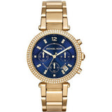  | Michael Kors Parker Gold Stainless Steel Blue Dial Chronograph Quartz Watch for Ladies - MK-6262 | Watches | Michael Kors | OneHub