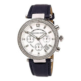  | Michael Kors Parker Navy Blue Leather Strap White Dial Chronograph Quartz Watch for Ladies - MK-2293 | Watches | Michael Kors | OneHub