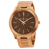  | Michael Kors Slim Runway Rose Gold Stainless Steel Brown Dial Quartz Watch for Ladies - MK-3181 | Watches | Michael Kors | OneHub