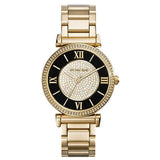  | Michael Kors Catlin Gold Stainless Steel Black Dial Quartz Watch for Ladies - MK-3338 | Watches | Michael Kors | OneHub