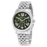  | Michael Kors Lexington Silver Stainless Steel Green Dial Chronograph Quartz Watch for Ladies - MK-6222 | Watches | Michael Kors | OneHub