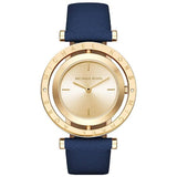  | Michael Kors Averi Navy Blue Leather Strap Gold Dial Quartz Watch for Ladies - MK-2526 | Watches | Michael Kors | OneHub