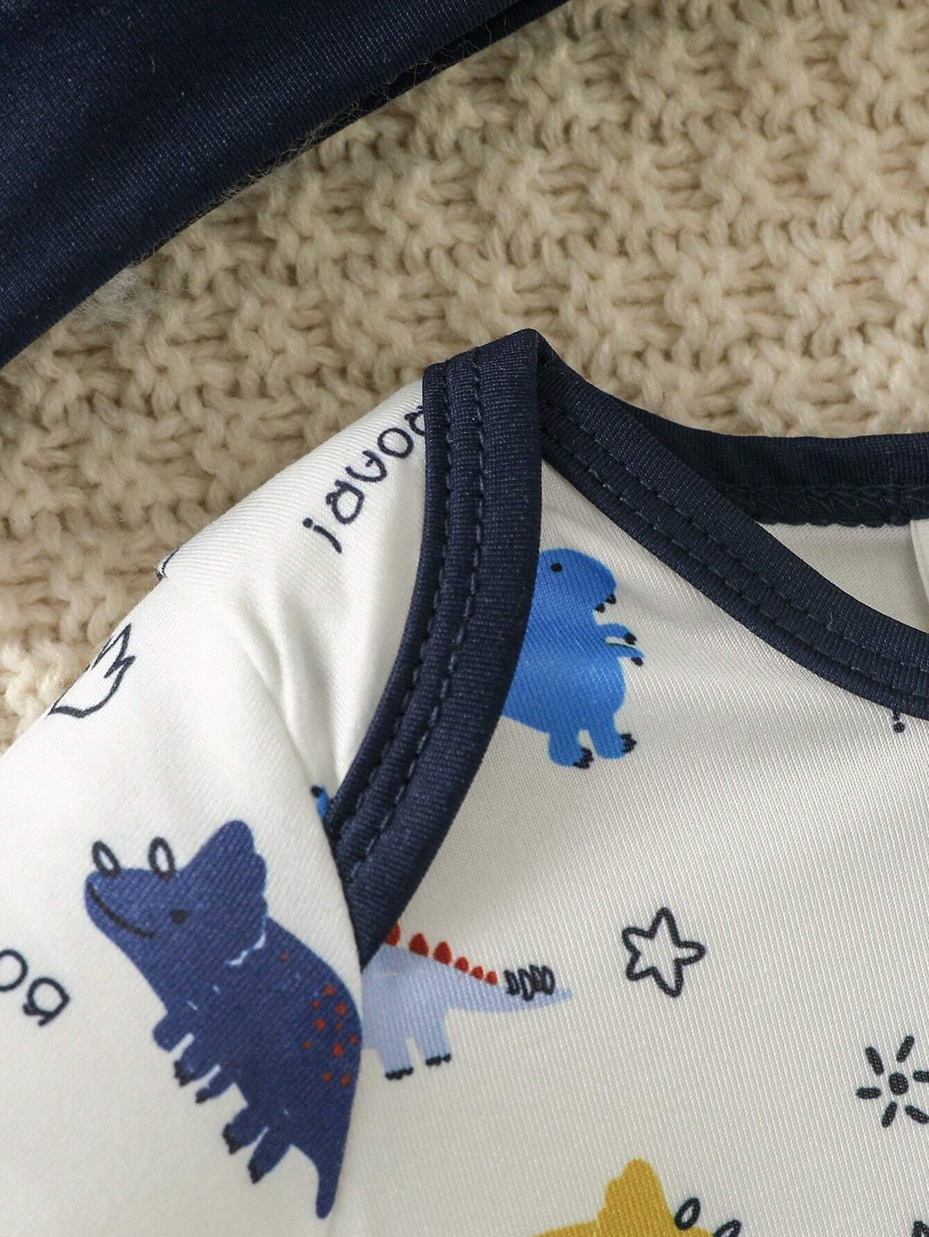  | SHEIN Baby Boys' Dinosaur Printed Romper And Solid Color Pants Set | Dress | Shein | OneHub