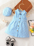  | SHEIN Baby Girl Allover Heart Print Shirt Dress & Hat | Dress | Shein | OneHub