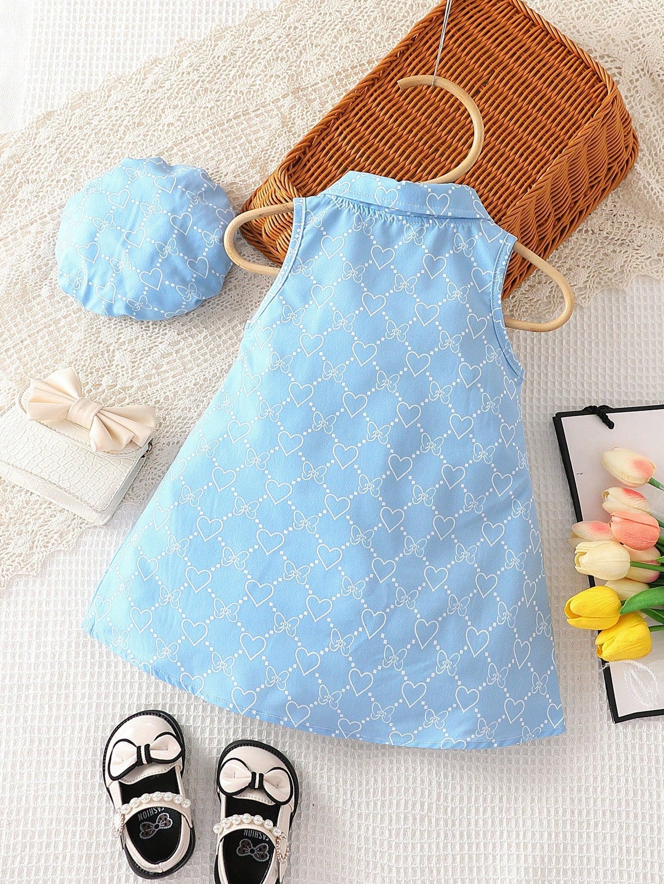  | SHEIN Baby Girl Allover Heart Print Shirt Dress & Hat | Dress | Shein | OneHub