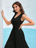  | SHEIN Modely Solid Pleated Hem Dress | Dress | Shein | OneHub