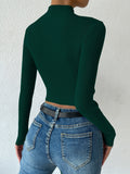  | SHEIN Priv̩ Mock Neck Cable Knit Crop Sweater | Top | Shein | OneHub