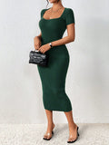  | SHEIN Priv̩ Sweetheart Neck Ribbed Knit Bodycon Sweater Dress | Dress | Shein | OneHub