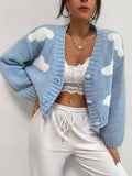  | Shein Clouds Pattern Drop Shoulder Cardigan | Sweater | Shein | OneHub