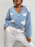  | Shein Clouds Pattern Drop Shoulder Cardigan | Sweater | Shein | OneHub