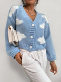  | Shein Clouds Pattern Drop Shoulder Cardigan | Sweater | Shein | OneHub