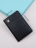 Shein Minimalist Croc Embossed Passport Case