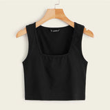 Shein Ribbed Form-Fitting Cropped Tank Top