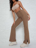 Shein Slit Hem Flare Leg Pants