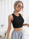  | Shein Solid Crop Ribbed Knit Tank Top | Top | Shein | OneHub