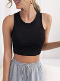  | Shein Solid Crop Ribbed Knit Tank Top | Top | Shein | OneHub