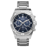  | Guess Jolt Silver Stainless Steel Blue Dial Chronograph Quartz Watch for Gents - W0377G2 | Watches | Guess | OneHub