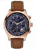  | Guess Pursuit Brown Leather Strap Blue Dial Chronograph Quartz Watch for Gents - W0500G1 | Watches | Guess | OneHub