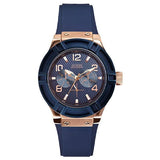  | Guess Jet Setter Blue Silicone Strap Blue Dial Quartz Watch for Ladies - W0571L1 | Watches | Guess | OneHub