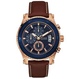  | Guess Pinnacle Brown Leather Strap Blue Dial Chronograph Quartz Watch for Gents - W0673G3 | Watches | Guess | OneHub