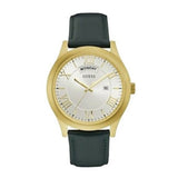  | Guess Metropolitan Green Leather Strap Silver Dial Quartz Watch for Gents - W0792G9 | Watches | Guess | OneHub