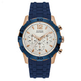  | Guess Caliber Blue Silicone Strap White Dial Chronograph Quartz Watch for Gents - W0864G5 | Watches | Guess | OneHub