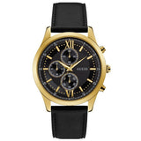  | Guess Hudson Black Leather Strap Black Dial Chronograph Quartz Watch for Gents - W0876G5 | Watches | Guess | OneHub