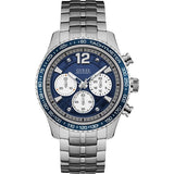  | Guess Fleet Silver Stainless Steel Blue Dial Chronograph Quartz Watch for Gents - W0969G1 | Watches | Guess | OneHub