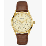  | Guess Regent Brown Leather Strap White Dial Quartz Watch for Gents - W1041G2 | Watches | Guess | OneHub