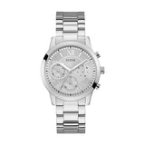  | Guess Solar Silver Stainless Steel Silver Dial Chronograph Quartz Watch for Ladies - W1070L1 | Watches | Guess | OneHub