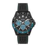  | Guess Odyssey Black Silicone Strap Black Dial Quartz Watch for Gents - W1108G5 | Watches | Guess | OneHub