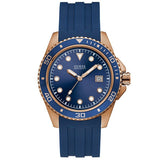  | Guess Crew Blue Silicone Strap Blue Dial Quartz Watch for Gents - W1109G3 | Watches | Guess | OneHub