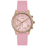  | Guess Solar Pink Silicone Strap Pink Dial Chronograph Quartz Watch for Ladies - W1135L2 | Watches | Guess | OneHub