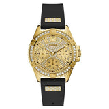  | Guess Lady Frontier Black Silicone Strap Gold Dial Quartz Watch for Ladies - W1160L1 | Watches | Guess | OneHub