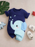  | SHEIN Yierying Baby Boy Elephant Print 3D Ear Design Button Detail Romper | Dress | Shein | OneHub