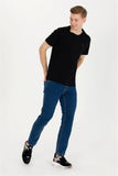 USPA Men's Black Basic Crew Neck T-Shirt