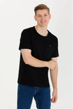 USPA Men's Black Basic Crew Neck T-Shirt