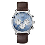  | Guess Hendrix Brown Leather Strap Blue Dial Chronograph Quartz Watch for Gents - W1261G2 | Watches | Guess | OneHub