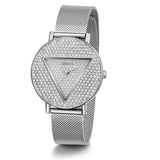  | Guess Iconic Silver Mesh Bracelet Silver Dial Quartz Watch for Ladies - GW0477L1 | Watches | Guess | OneHub