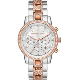 Michael Kors Ritz Two-tone Stainless Steel Silver Dial Chronograph Quartz Watch for Ladies - MK6938