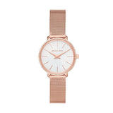 Michael Kors Pyper Rose Gold Mesh Bracelet White Dial Quartz Watch for Ladies - MK4588