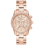  | Michael Kors Ritz Rose Gold Stainless Steel Rose Gold Dial Chronograph Quartz Watch for Ladies - MK6598 | Watches | Michael Kors | OneHub